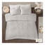 Ensemble de housse de couette médaillon en coton 3 pièces très grand / très grand californien / gris clair avec certification OEKO-TEX