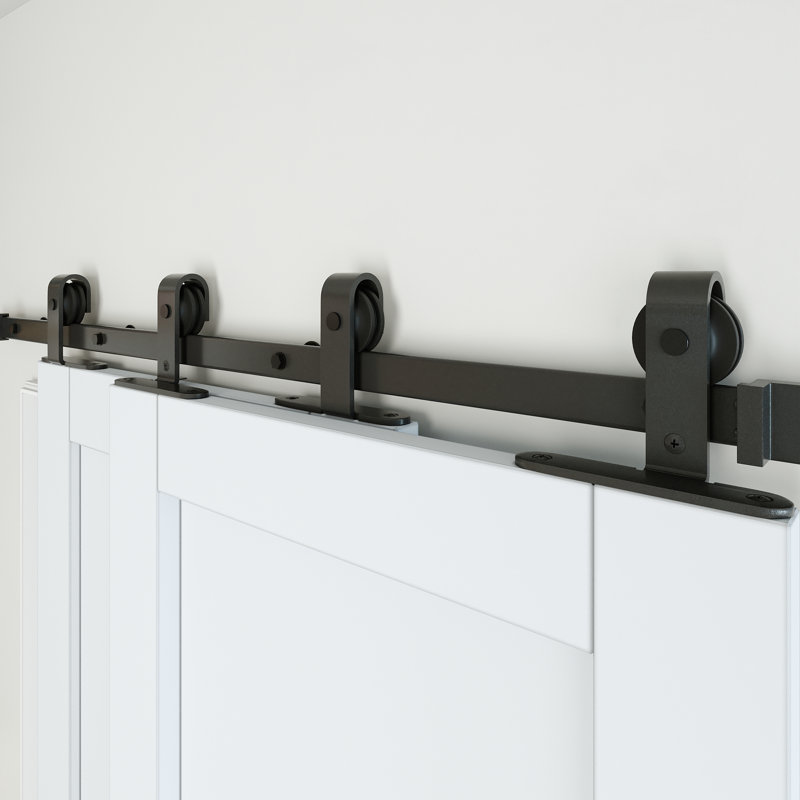 Porte de grange coulissante 52 * 80 - Blanc, 52 po x 80 po