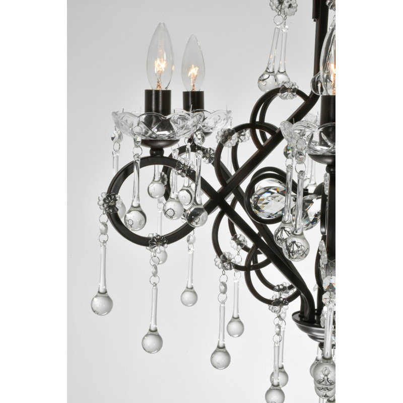Lustre classique à 6 lumières de style bougie Groover, Bronze, H 22 po x l 26 po x P 26 po