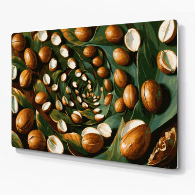 «Hawaiian Kukui Nuts», art mural en métal brun