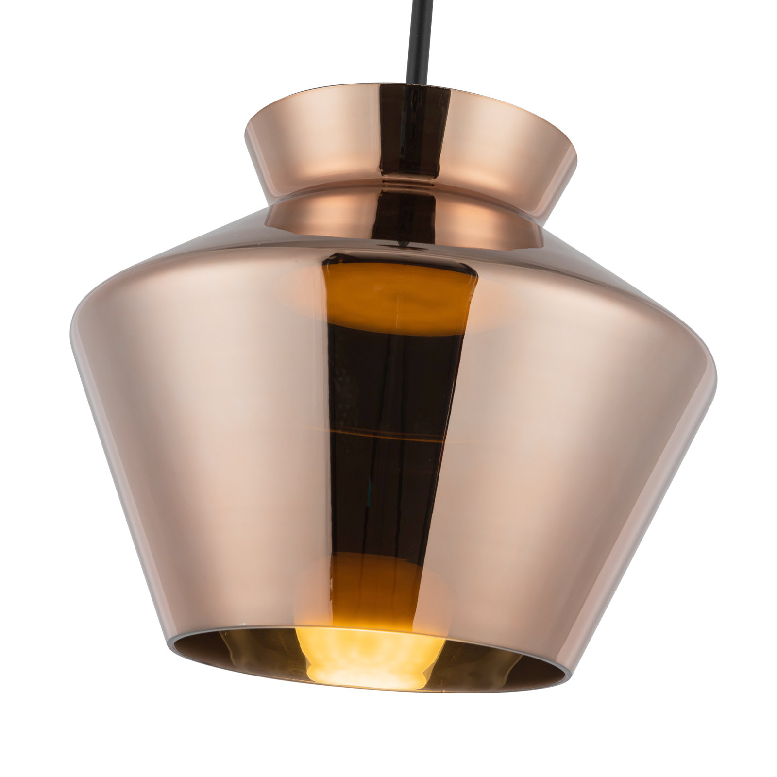 Single Light Glass Dimmable LED Pendant, Copper