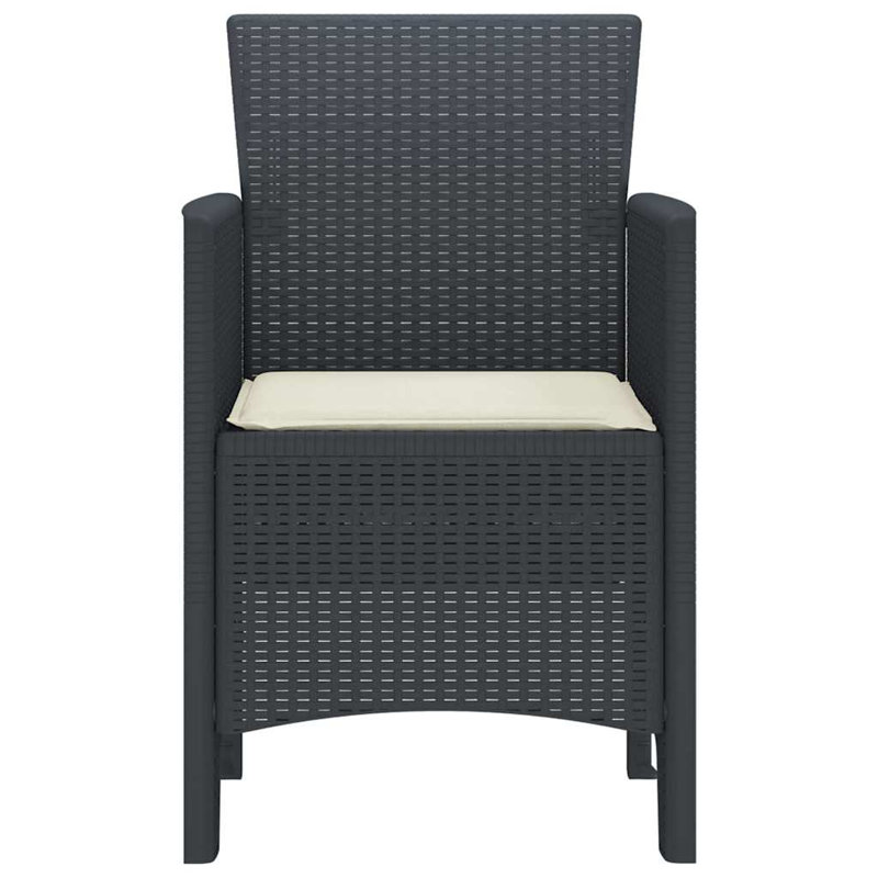 Patio Dining Side Chair, White, Anthracite
