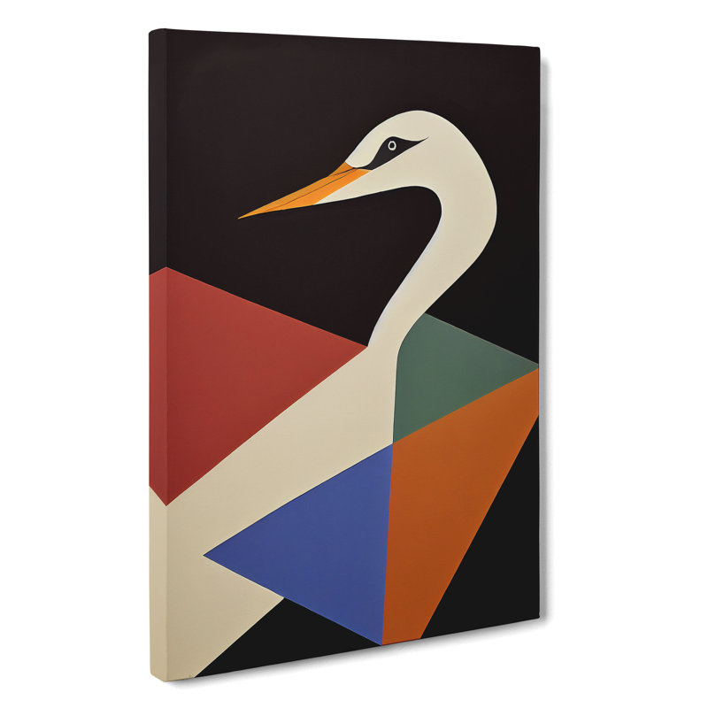 Swan in Abstract No.3 - Wrapped Canvas, 76cm H x 50cm W x 3cm D