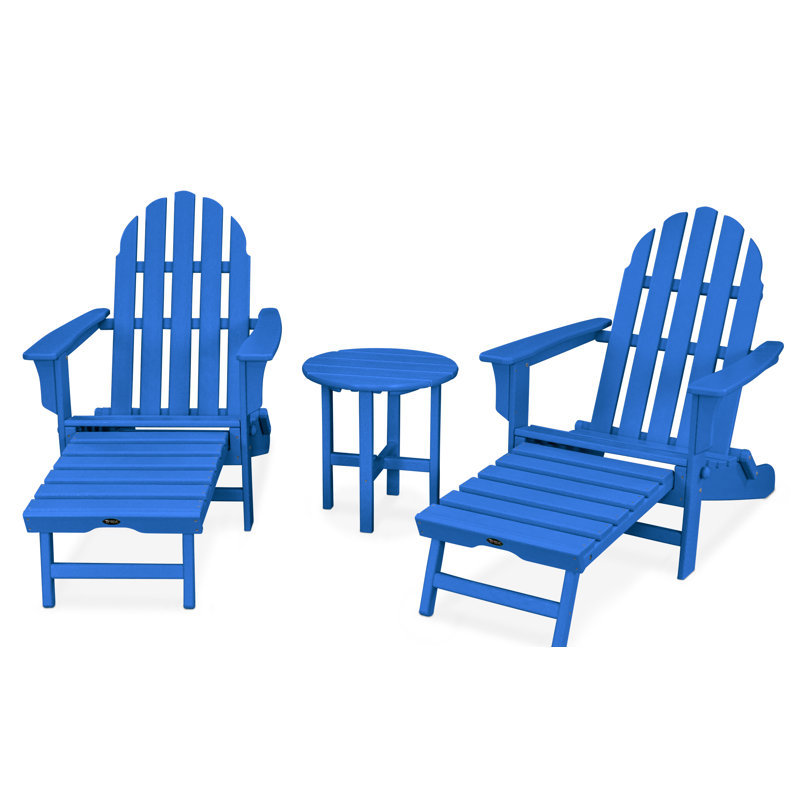 TREX Outdoors Cape Cod 3-Piece Ultimate Adirondack Set, Pacific Blue