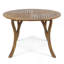 Table de salle à manger ronde 47,25 po en bois d'acacia avec finition en teck et table de patio à lattes résistante aux intempéries pour une utilisation extérieure et intérieure