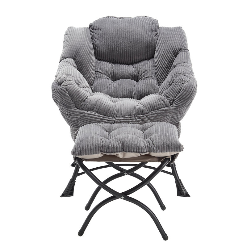Lazy Chair With Ottoman, Gray