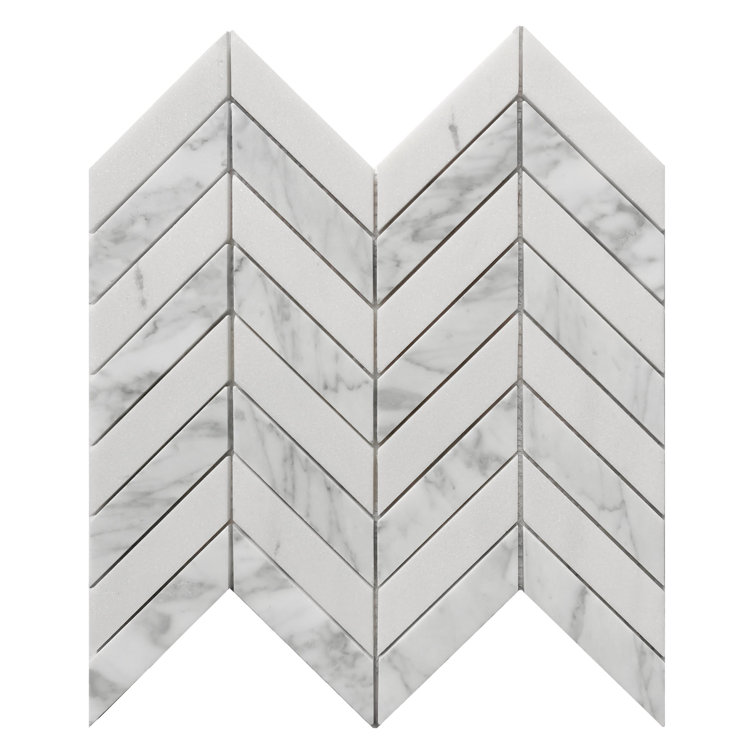 Palermo 1'' W x 4'' L Backsplash Marble Tile Mosaic Sheet