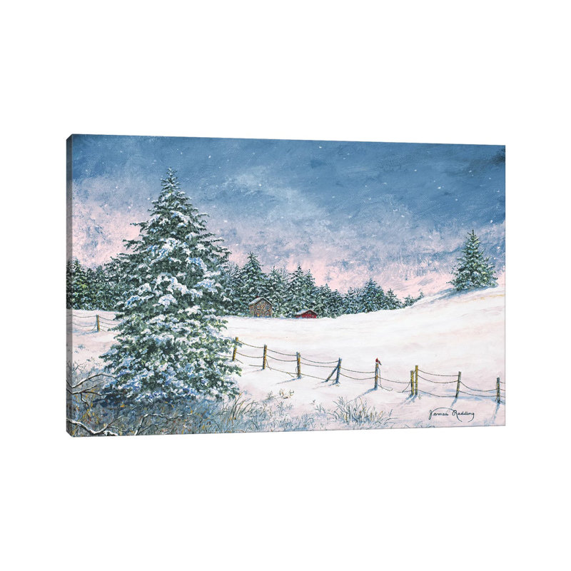 «Winter Mornings» par James Redding - peinture sur toile tendue, H 18 po x l 26 po x P 1,5 po