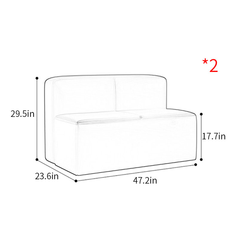 Banc de rangement Minimalist Modern Cafe, Gris