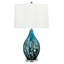 Lampe de table en verre fusionné sarcelle et noir 28 po Sassari