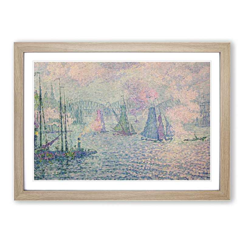 Rotterdam the Meuse by Paul Signac - Picture Frame Painting, Oak Framed, 27cm H x 36cm W x 2cm D