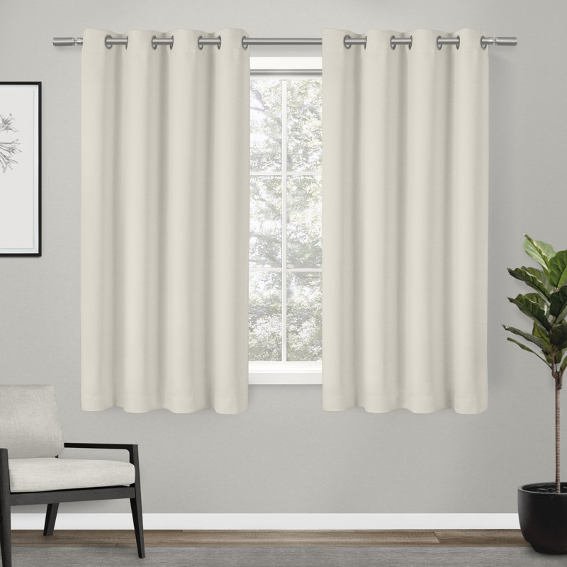 Mcmanus Room Darkening Thermal Grommet Curtain Panels, Vanilla, 52" W x 63" L