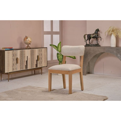 Chaise de salle à manger sans accoudoirs en tissu Harnsley (ensemble de 2)