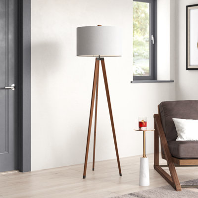 Friedler 62'' Walnut Tripod Floor Lamp