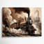 Transport, locomotive à vapeur rétro, art mural sur toile-1889290341