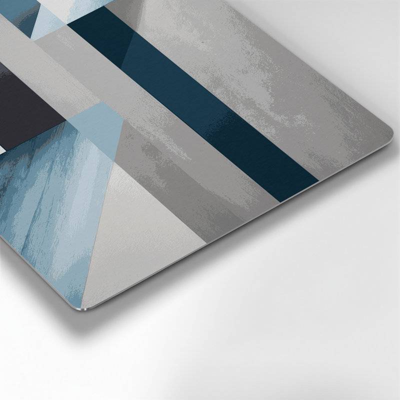 Minimalisme 44, art mural en métal bleu, H 8 po x l 10 po