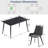  Juvan 5-Piece Modern Rectangular Sintered Stone Dining Table Set With 4 Faux Leather Chairs-893404803