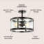 Plafonnier semi-encastré suspendu tambour 15 po 2 lumières Pinkney-589486593