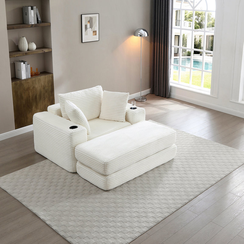 Canapé-lit modulaire 3-en-1 de 52,4 po Boneless, Beige