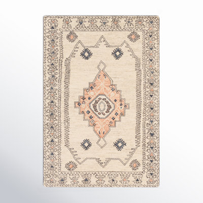 Moore Handmade Wool Beige/Ivory/Gray Rug