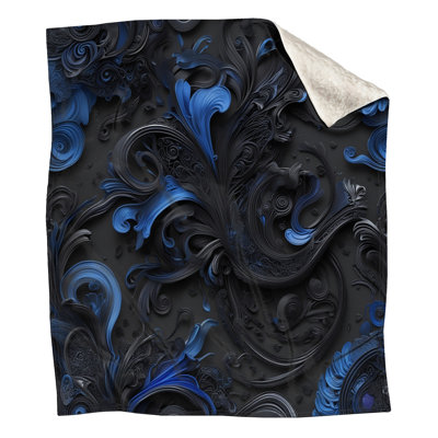 Couvertures tourbillons complexes bleues et noires
