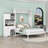 Queen Size Murphy Bed with Integrated Wine Rack and Smart Lighting-709573621