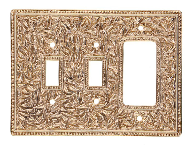 San Michele 3-Gang Toggle Light Switch / Rocker Combination Wall Plate, Antique Copper