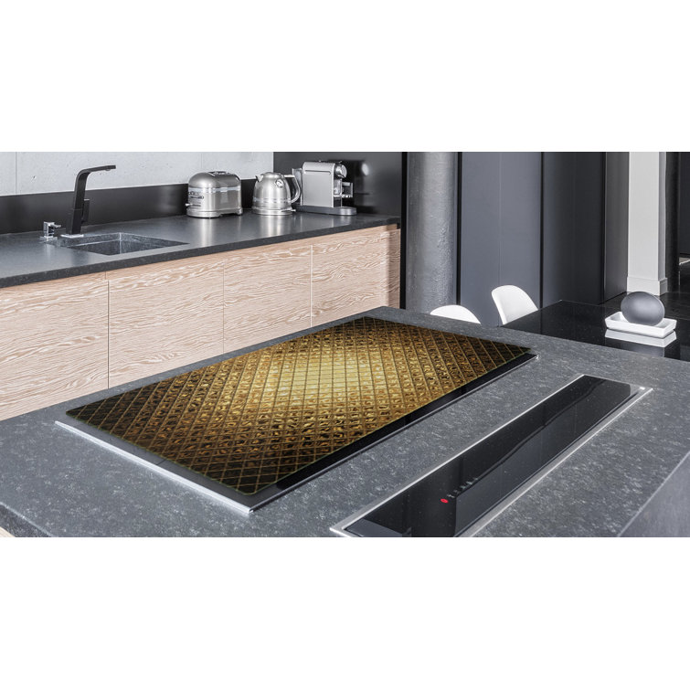 Festive Fit Home Cooktop Cover - Gold Diamond Noodle Board Gas and