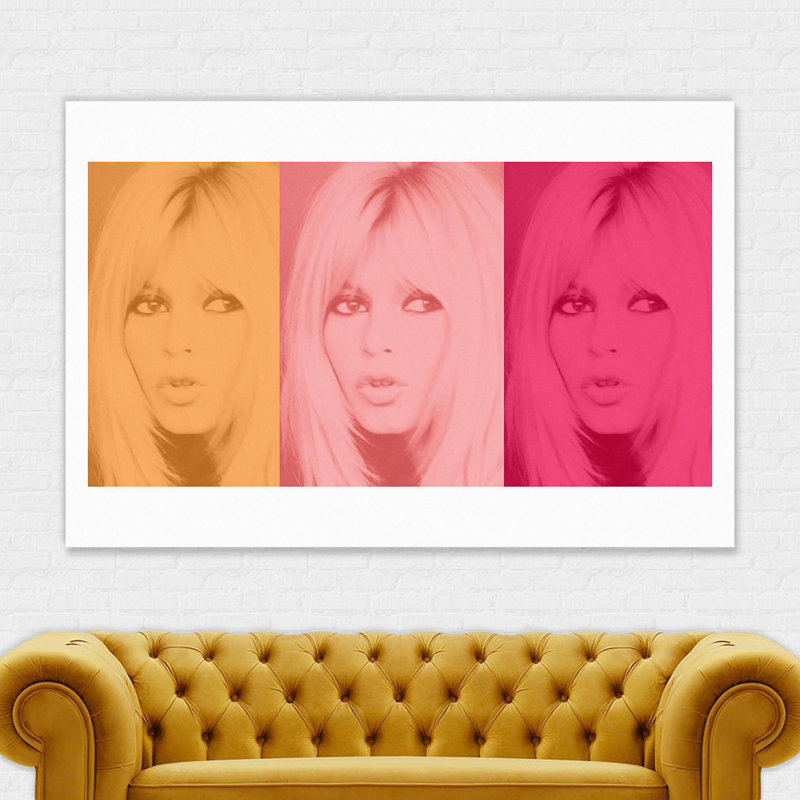 Bridget Bardot Tryptich - Wrapped Canvas Print, 84cm H x 120cm W x 4cm D