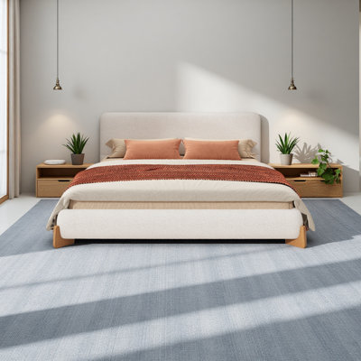 Élégant lit rembourré Boucle, une pièce maîtresse de chambre luxueuse et confortable