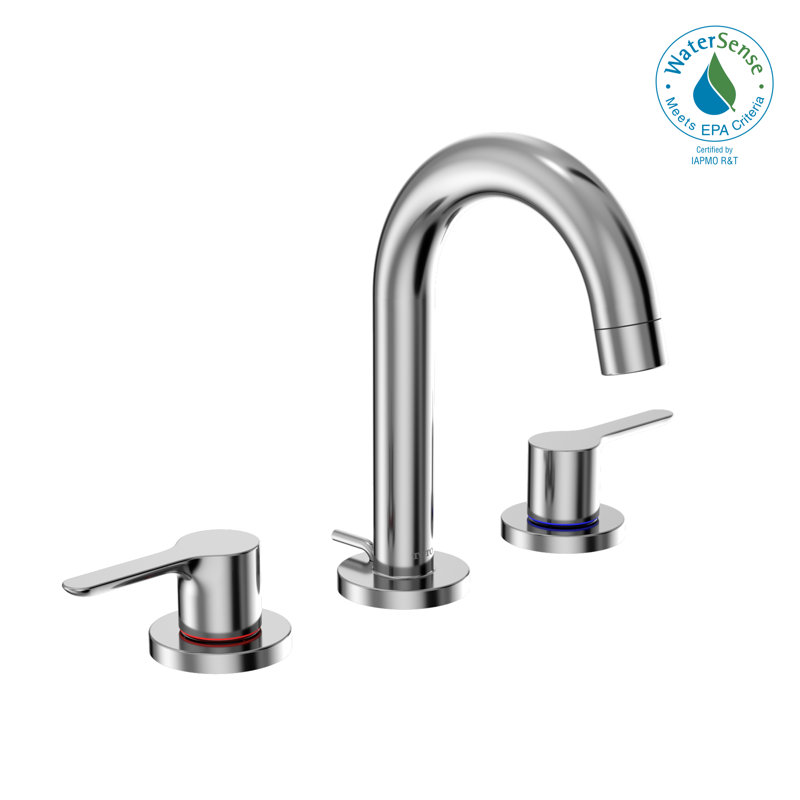 Widespread Bathroom Faucet with Drain Assembly