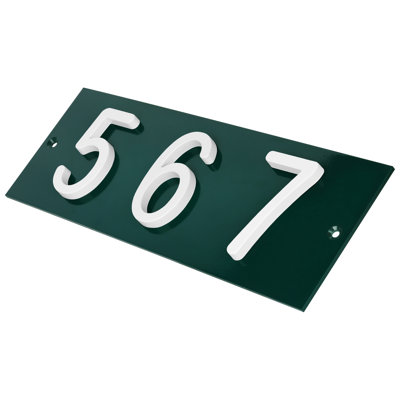 Plaque d'adresse horizontale en aluminium Royal Shade - à 3 chiffres sur mesure