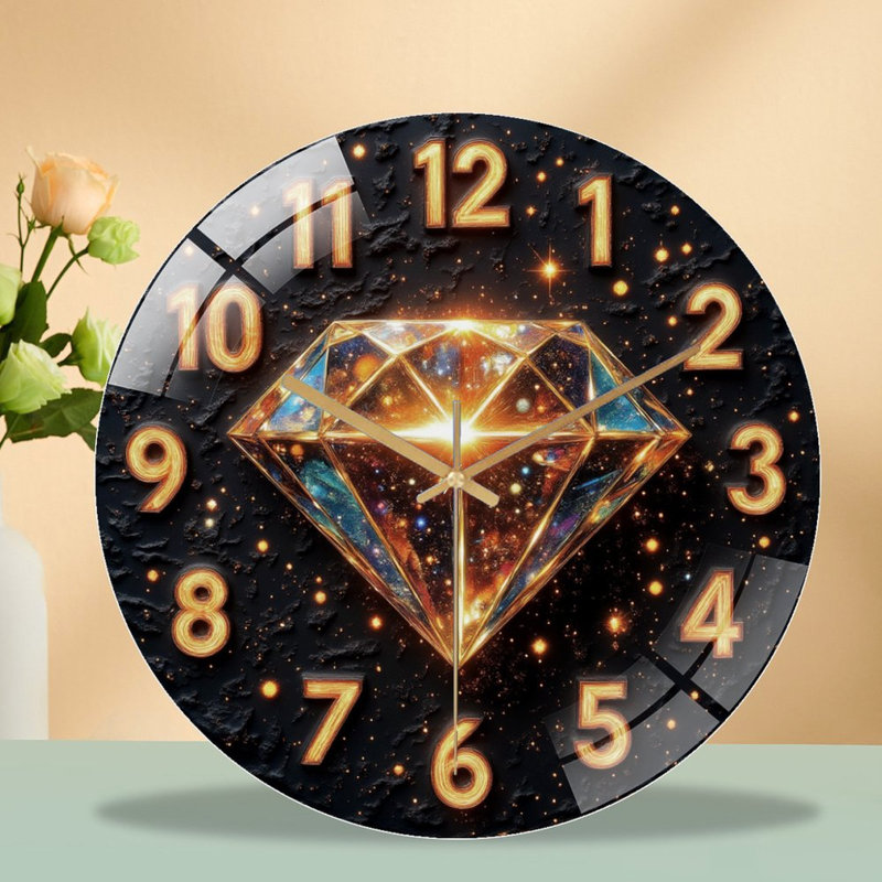Horloge murale en verre 12 po