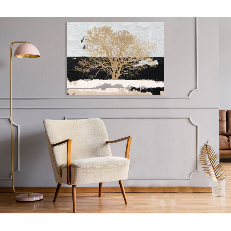 Golden Tree by Alessio Aprile - Wrapped Canvas Painting, 50cm H x 70cm W x 4cm D