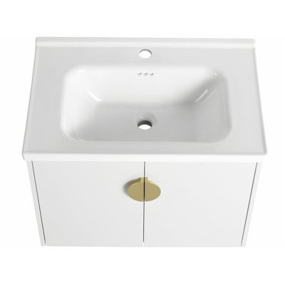 27.8'' Single Bathroom Vanity with Ceramic Top