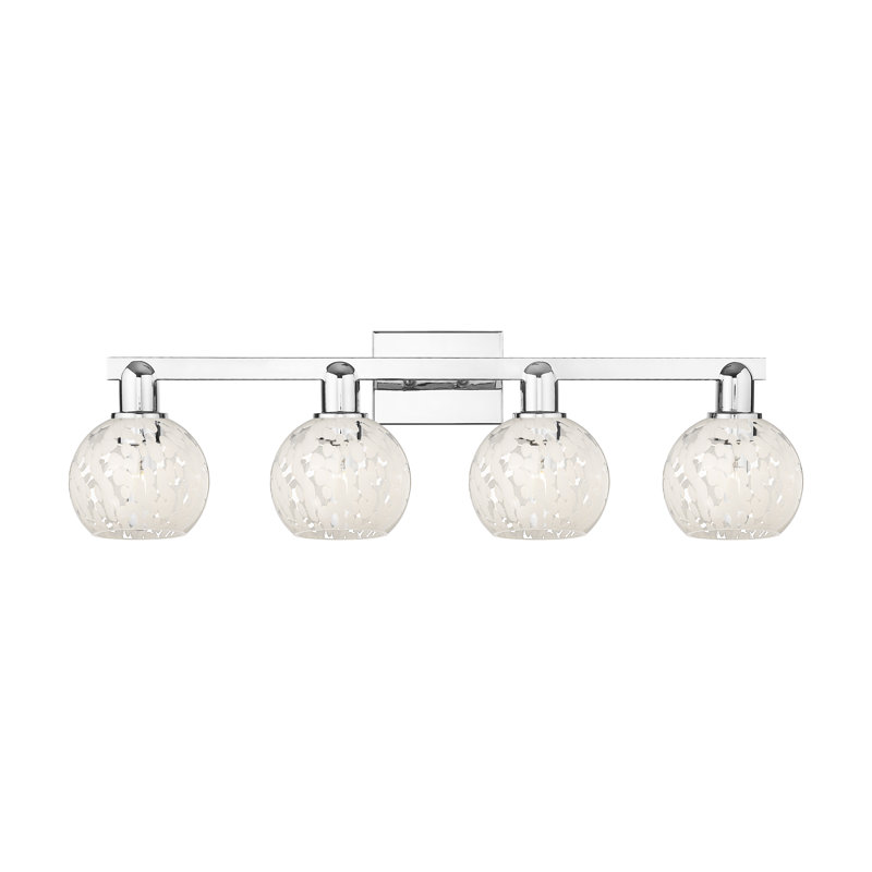 Adreann - 4 lumières - Abat-jour Adreann - Éclairage pour meuble-lavabo, White / Oil Rubbed Bronze