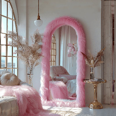 Jezell Arch Freestanding Mirror with Hooks