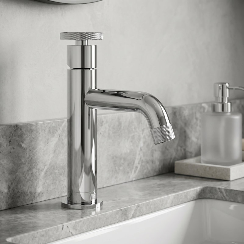Cass 8" H Single Handle Single Hole Bathroom Faucet, Chrome