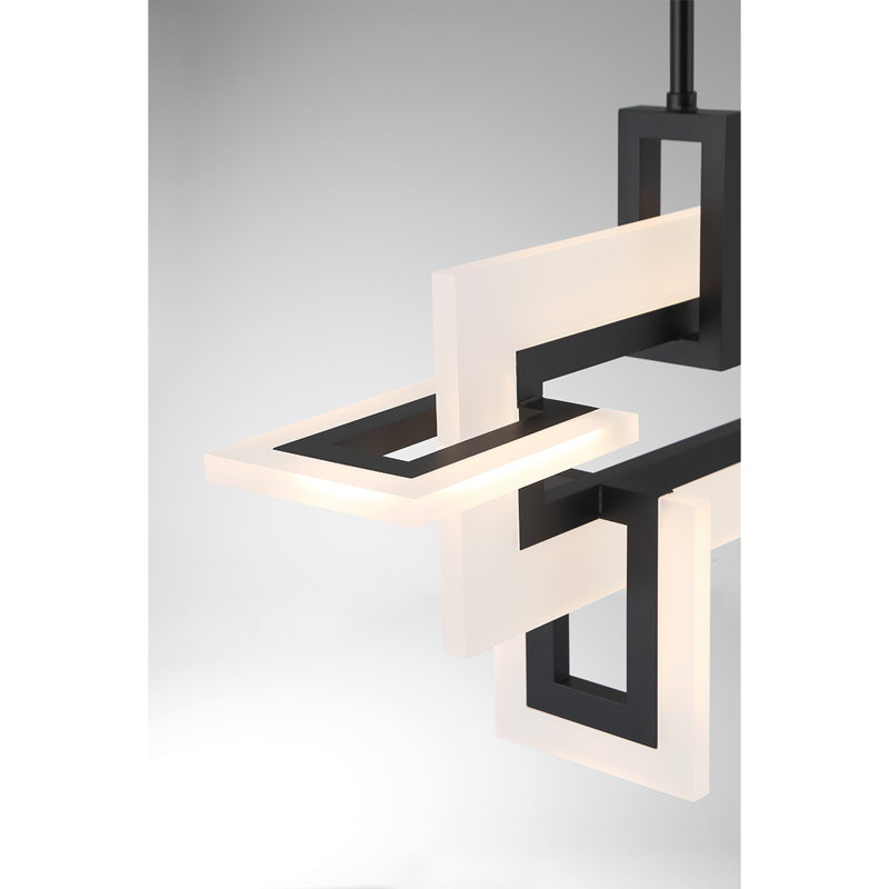 Lustre 1 lumière 15,5 po Inizio, Noir, noir, noir, noir