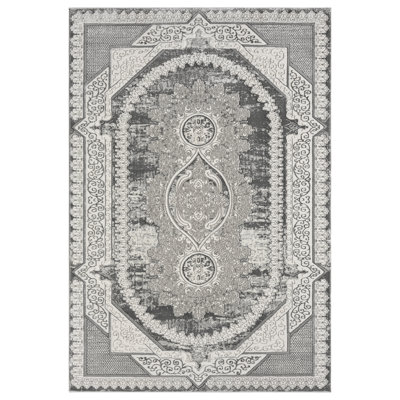 Modern Vintage Look Boho Large 9X12 Area Rug Transitional Carpet Shiny Vibrant High Low Pile Rug For Living Room