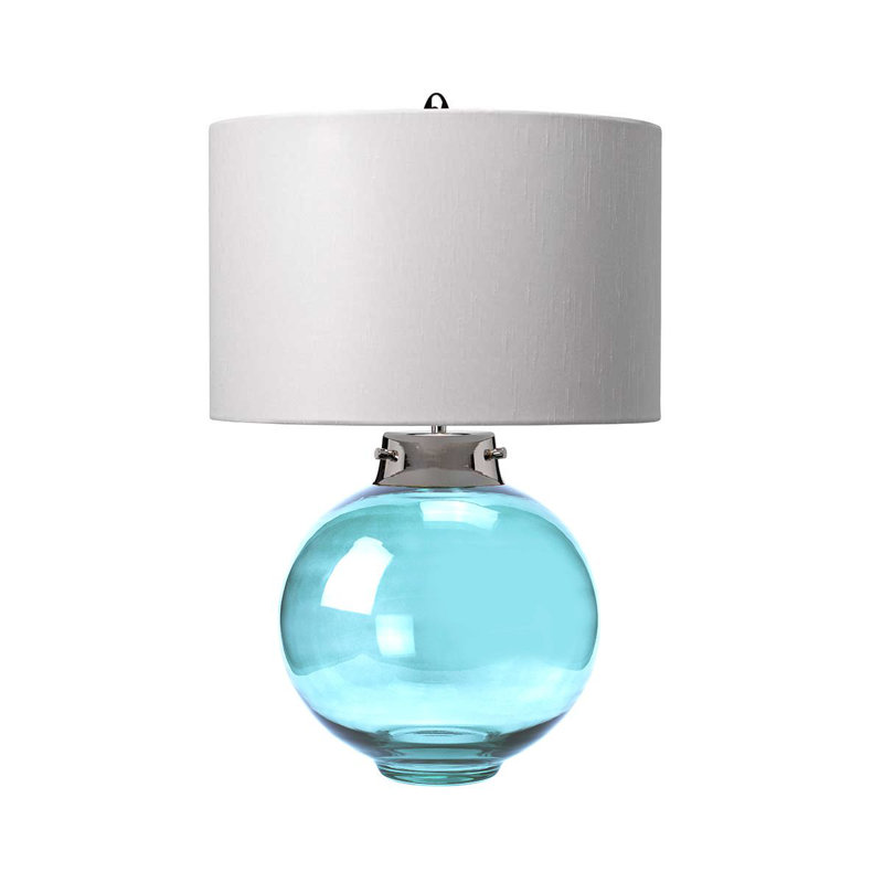 Morrice Glass Table Lamp, Blue, White