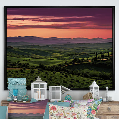 Toscane, crépuscule sur toile