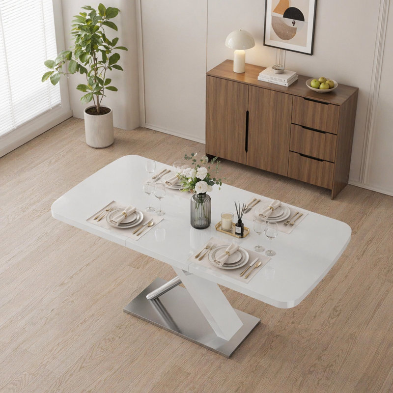 Table de salle à manger 47,25 "-63", Blanc