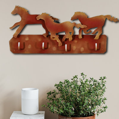 Running Horses Coat/key Rack