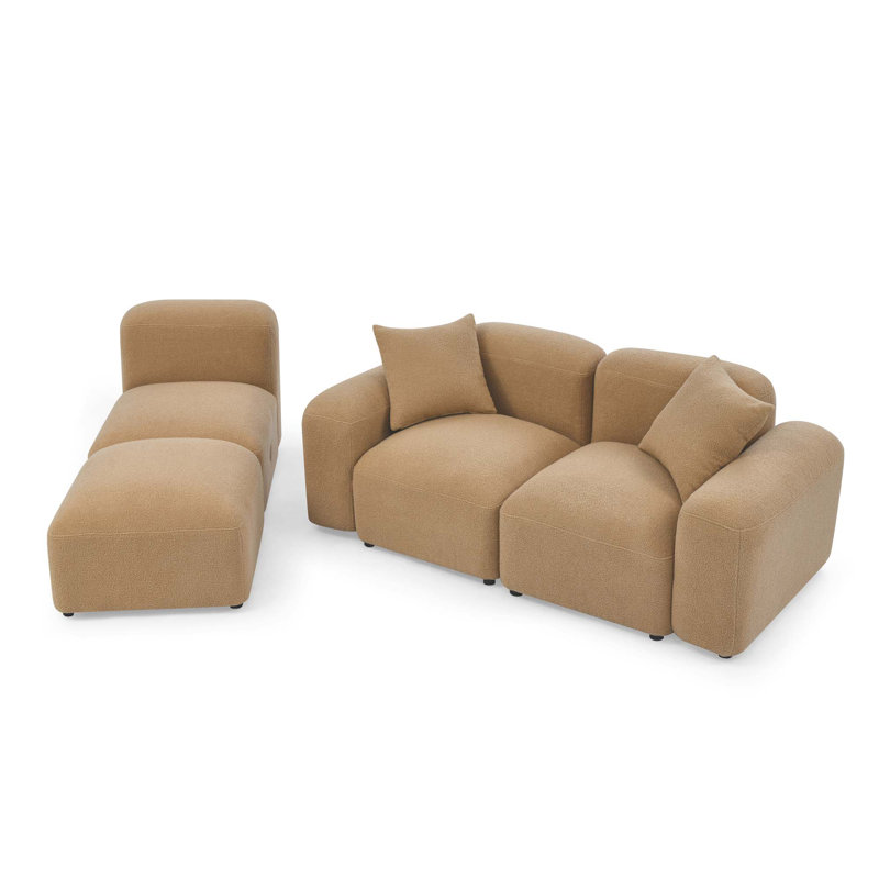 Canapé modulaire en L 4 pièces, Combinaison chameau