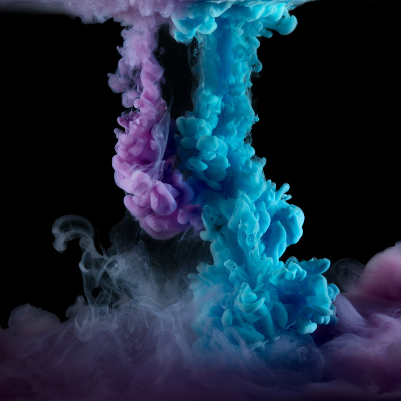Background Of Colour Splashes Of Ink by Erstudiostok - Wrapped Canvas Print, 51cm H x 51cm W x 3.8cm D