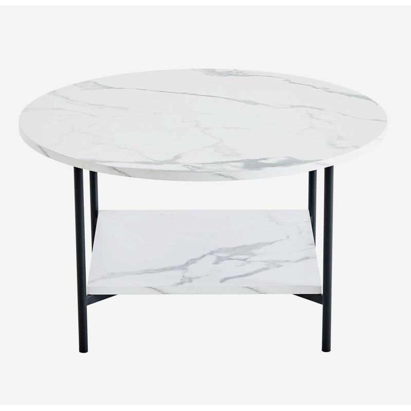 Shemica Coffee Table with Storage, Black