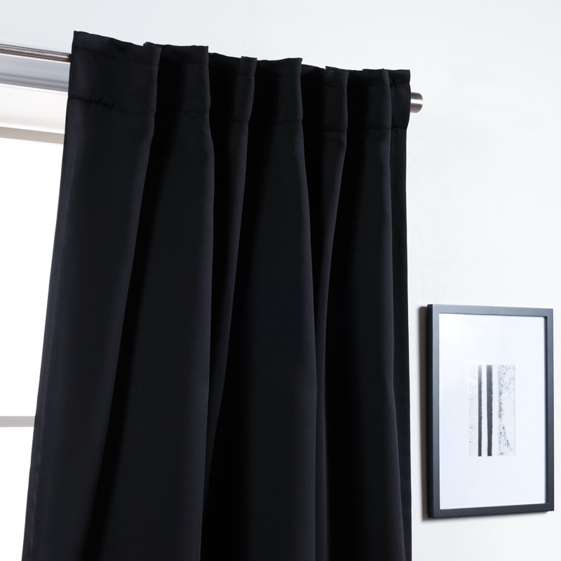 Blackout Single Curtain Panel, 52" W x 63" L, Black