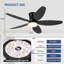 Ventilateur de plafond encastré 36/42/48 po à profil bas avec éclairage et télécommande-647977737-647977975