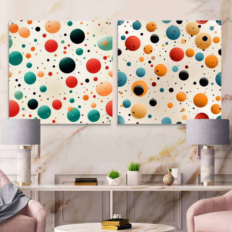 Clancie - Ensemble de 2 peintures murales abstraites en acrylique, H 30 po x l 61 po